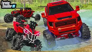 BUILDING LIFTED MUDDING SETUP! (LIFTED TRUCKS + RZR) | FS22