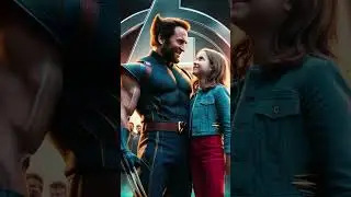 Wolverine with his daughter Laura  With Artificial Intelligence Eyes