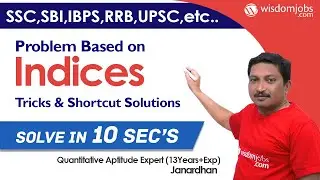 Problem Based on Indices Tricks & Shortcut Solutions | 21 March 2020 @Wisdom jobs