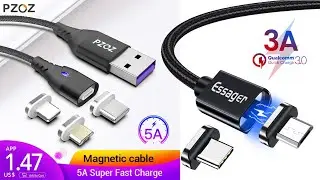 PZOZ 5A,  Essager тест Магнитных USB кабелей зарядки
