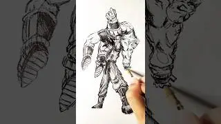 Speed drawing StickMan Goku Vs Nappa 😳 #shorts #anime #drawing