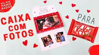 Como fazer Caixa Para Kit Kat Dia dos Namorados | Caixa Com Fotos | Presente Dia dos Namorados