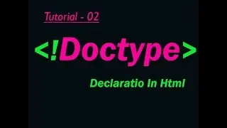 Doctype Declaration In Html | What Is Doctype | Why We Write Doctype