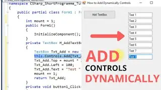 How to Add Controls Dynamically in C# Windows Form Application Hindi | Step by Step Free Source Code