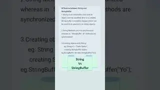 Difference between String and StringBuffer java interview questions?#education #viral #shorts #short