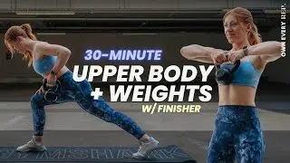 30 Min. Weighted Upper Body | Strength & Conditioning | KB or DB | Follow Along w/ Modifications