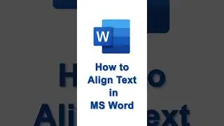 How to Align Text in MS Word #shorts #msword