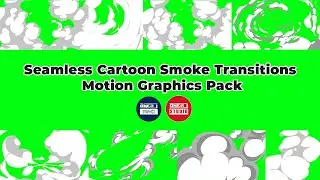 Seamless Green Cartoon Smoke Transitions Motion Graphics Pack | OMER J GRAPHICS | OMER J STUDIO