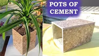 DIY How to Make Ceramic Tile and Cement Flower Pots Crafts from cement 