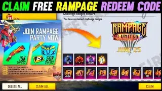 RAMPAGE REDEEM CODE FREE FIRE NEW EVENT FREE FIRE | 29 JUNE RAMPAGE NEW REDEEM CODE 😍