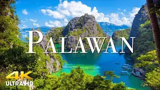 FLYING OVER PALAWAN (4K UHD) Amazing Beautiful Nature Scenery with Relaxing Music| 4K VIDEO ULTRA HD