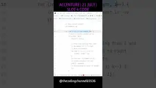 Accenture Coding Test 21 July | Rearrange Array | Solution #accenture #shortsfeed #shorts #offcampus