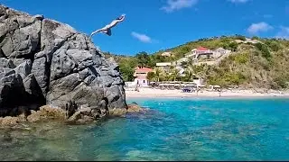 Risky Cliff Jump in St. Barths