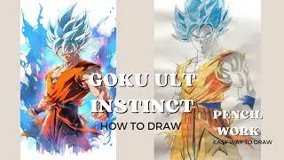 how to draw Goku Ultra Instinct step by step 2024 / Dragon ball full body drawing