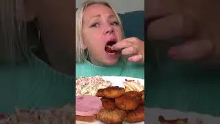 иукбанг жирнын наггетсы с сыром #mukbang #наггетсыссыром #мукбангбутерброды #еда #вкусно #мукбанг