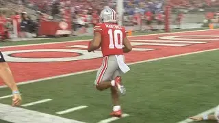 Former Muskegon star Cam Martinez scores first touchdown of Ohio State career on 61 yard pick-six