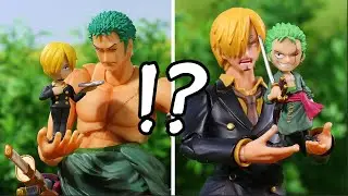 ワンピの実を探せ　第二海戦　サンジ VS ゾロ　マイフィギュア探し対決　ONE PIECE コマ撮りアニメ