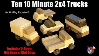 Ten 10 Minute 2x4 Trucks Wood Toy Plan