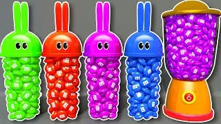 Blender M&M’s Football balls | Learn Colors Different Colours | Kids Song