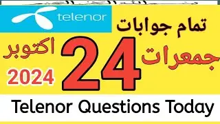 24 October 2024 / My Telenor Today Questions Answer / Telenor questions today /Telenor today answer