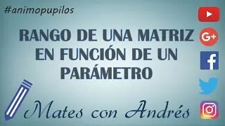 Cómo ESTUDIAR el RANGO de una MATRIZ con PARÁMETROS | Método de Gauss