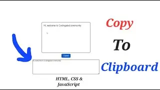 Copy Text to Clipboard in HTML, CSS & JavaScript