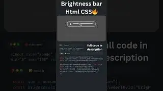 Brightness slide bar using html CSS 