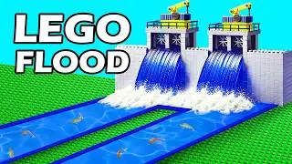 Tsunami Destroy City - Building Lego Wave Machine to Testing Dam Breach