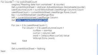 VBScript 10 Excel handling