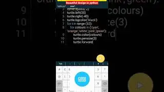 Python turtle code | Beautiful design using python pydroid 3 app | python coding