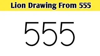 Lion From 555 Number | Lion Drawing | Easy Lion Drawing Step By Step | Lion Drawing@KUCHSIKHO9