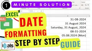 Excel date formatting tutorial step by step guide | Microsoft excel | DD/MM/YYYY