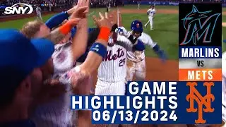 J.D. Martinez hits walk-off home run | Mets vs Marlins (6/13/2024) | NY Mets Highlights | SNY