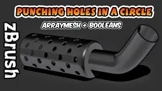 ArrayMesh & Booleans in zBrush (Creating a Muffler)