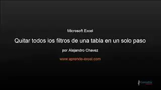 Quitar todos los filtros de una tabla rapido