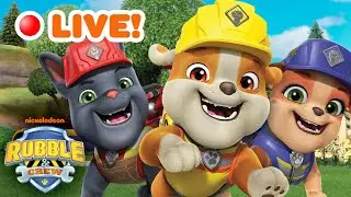 🔴 LIVE: Rubble's Construction Rescues! w/ Charger, Mix, Wheeler& Motor | Rubble & Crew