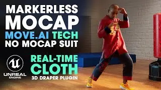Markerless MOCAP with No Mocap Suit, Move.ai ~ Testing 3D Draper Real-time Cloth in Unreal Engine 5