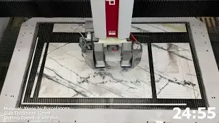 Speed Never Seen In Cutting Thin Ceramic Slabs With The Double SawJet Breton Trinity