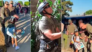 Daughter of LASD medic is escorted to school by his fellow deputies after he died of cancer