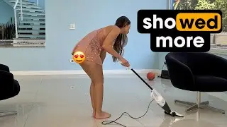 Transparent Cleaning \ Transparent floor cleaning No Bra See Through Try On