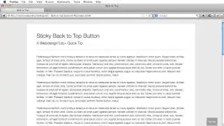 Quick Tip: Sticky Back to Top Button