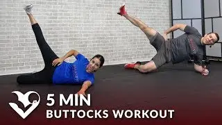 5 Min Buttocks Workout for Men & Women - 5 Minute Butt Exercises & Glutes Workout  at Home