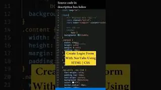 Create Login Form With Nav Tabs Using HTML | CSS