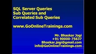 09 SQL Server Queries - Sub Queries and Correlated Sub Queries