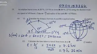 KCSE MATHS PAPER 2: LONGITUDES AND LATITUDES.