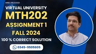 MTH202 Assignment 1 solution Fall 2024 | MTH202 Assignment 1 correct solution fall 2024