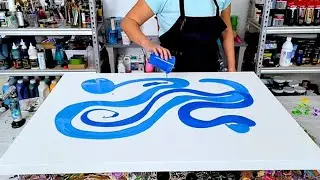 Serenity Blues - Peaceful Painting with Fluid Acrylics - Abstract Art - Acrylic Pouring