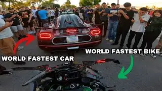 Sneaking My Ninja H2R To A Hypercar Meet!