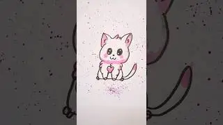 how to draw and colour CAT for kids #kiColourWorld