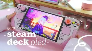 ✨ cozy pc gaming on the pretty (glossy) OLED steam deck | ft. genshin on steam os + setup options ✿